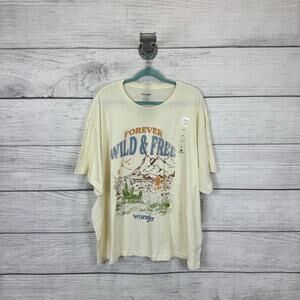 Wrangler Retro Plus Size Cream Western Rodeo Short Sleeve Graphic Tee Size XXL